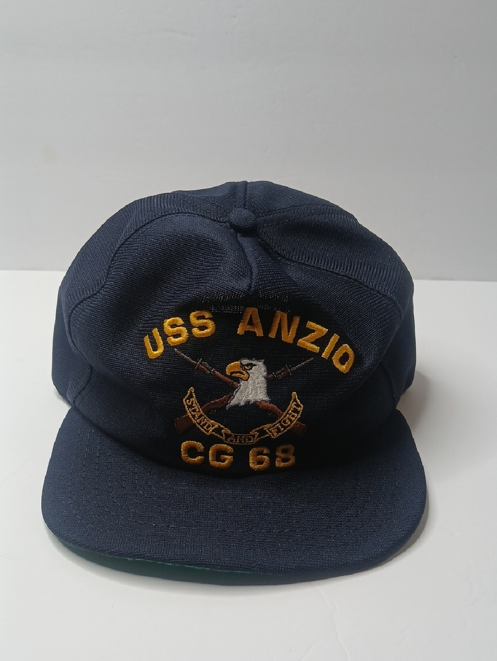 US Navy USS Anzio CG‎ 68 Guided Missle Ship Snapback Cap Blue Embroidered USA